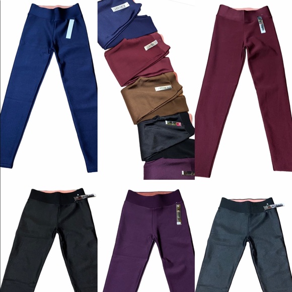 Shiny Think Navy Warm Fleece Leggings - Picture 4 of 9